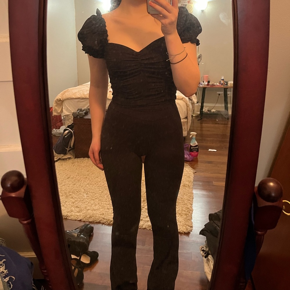 Yesstyle Black Milkmaid Top